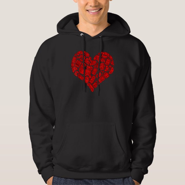 Veste À Capuche Boys Gamer  Game Heart Valentines Day  Men Kids (Devant)