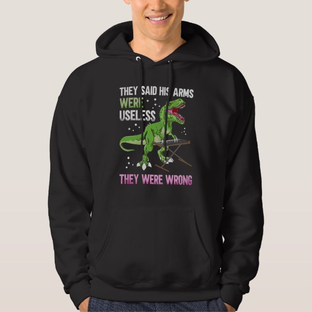 Veste À Capuche Bras sans utilité drôle T Rex Pianist (Devant)