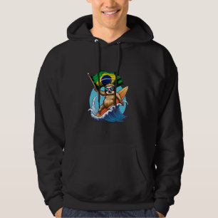 Veste À Capuche Brasil Drapeau Sloth Surfing Brésilien Fierté Bras