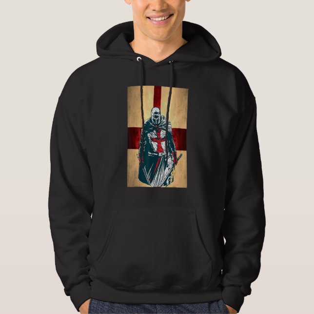 Veste À Capuche Brave Christian Crorusader Guerrier Angleterre Dra (Devant)
