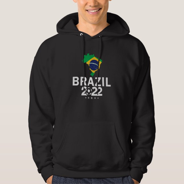 Veste À Capuche Brazil 2022 Soccer  Brazilian Flag Football (Devant)