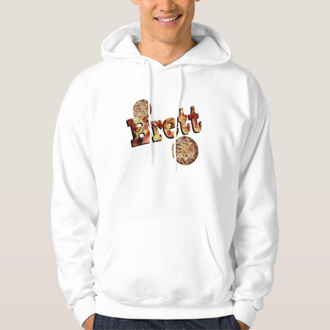 Veste À Capuche Brett, Nom, Logo Fait D'Une Pizza Suprême, (Devant)