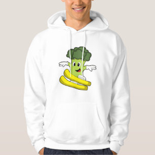 Veste À Capuche Broccoli comme skieur avec ski
