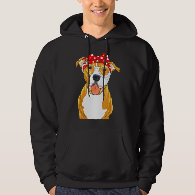 Veste À Capuche Brown Pitbull Funny Pit Bull Maman (Devant)