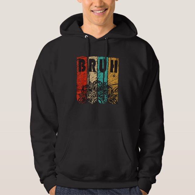 Veste À Capuche Bruh meme dit frère saluer les hommes Ados garçons (Devant)