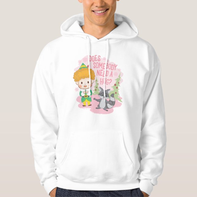 Veste À Capuche Buddy l'Elfe Quelqu'un a besoin d'un câlin ? (Devant)