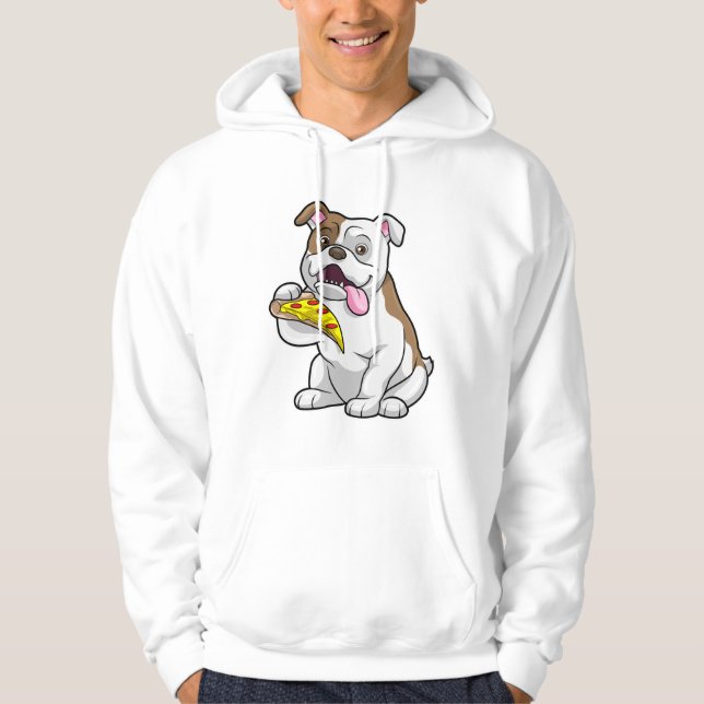 Veste À Capuche Bulldog avec morceau de pizza (Devant)