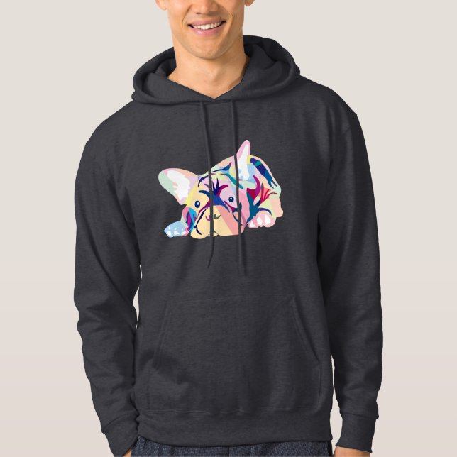 Veste À Capuche Bulldog français en couleurs (Devant)