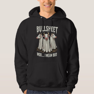 Veste À Capuche Bullsheet Moo Je Veux Dire Boo Drôle Halloween Gho