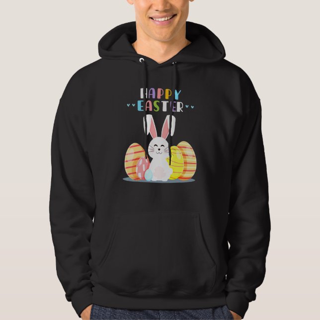 Veste À Capuche Bunny Pastel Printemps Chasse Oeufs Rabbit Joyeux  (Devant)