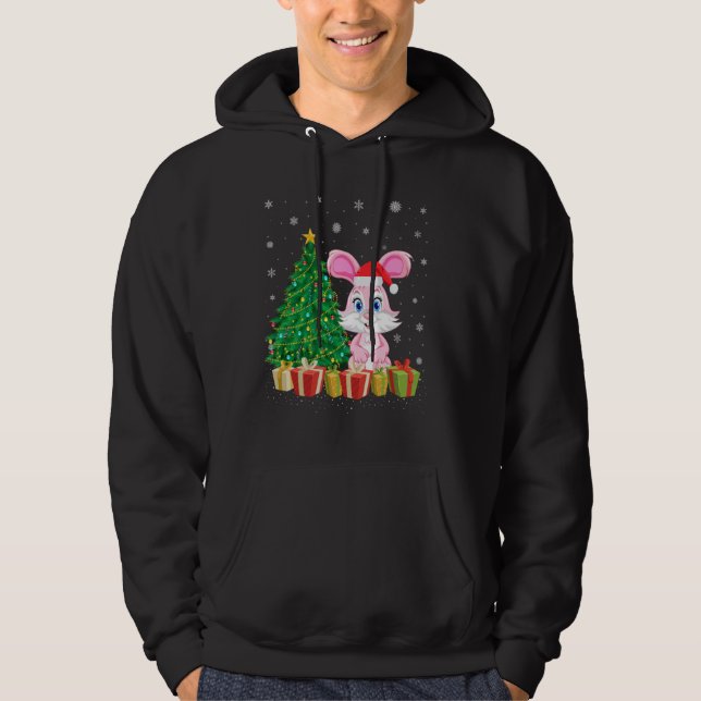 Veste À Capuche Bunny Xmas Arbre Éclairage Santa Hat Bunny Noël (Devant)