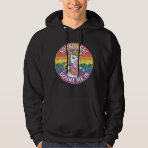 Veste À Capuche Ça a l'air gay, comptez-moi, licorne, arc-en-ciel,