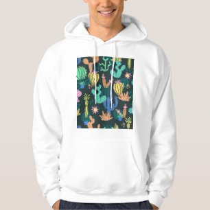 Veste À Capuche Cactus dessiné à la main : sans couture scandinave