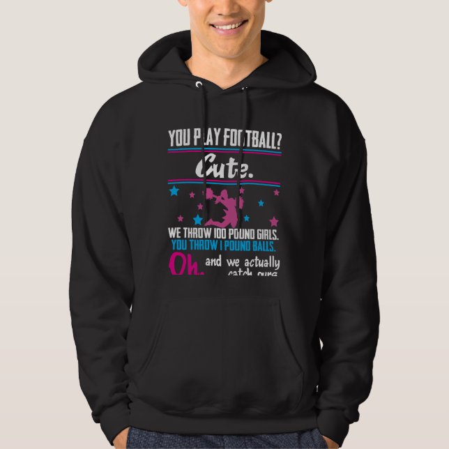 Veste À Capuche Cadeau Cheerleading vous jouez au football qui est (Devant)