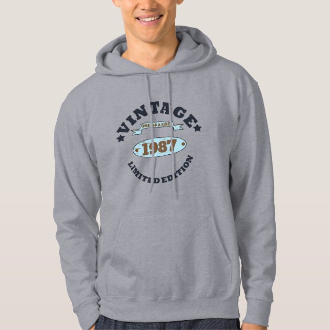 Veste À Capuche Cadeau d'anniversaire vintage personnalisé (Devant)