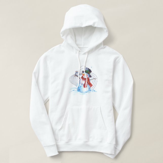 Veste À Capuche cadeau de Noël Snowman (Design devant)