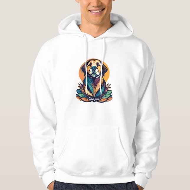 Veste À Capuche Calm Mind Dog Hoodie - Peaceful Spirit Mindful Gif (Devant)