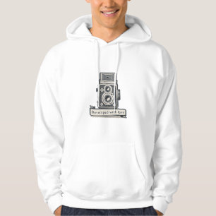 Veste À Capuche Caméra Vintage minimaliste Rétro "Développée avec 
