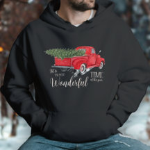 Camion de ramassage rouge Tartan joli sapin de Noë