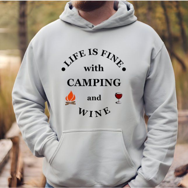 Veste À Capuche Camping de fond et les paroles de vin (Créateur téléchargé)