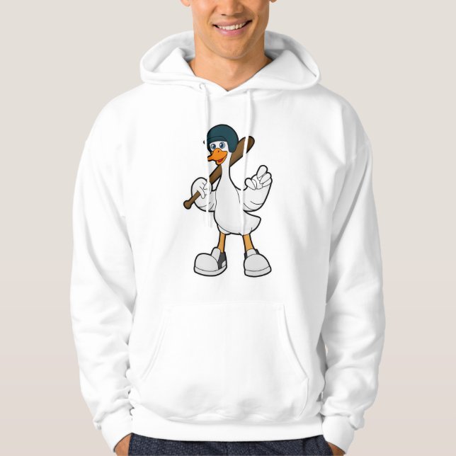 Veste À Capuche Canard au baseball avec raquette et casque de base (Devant)