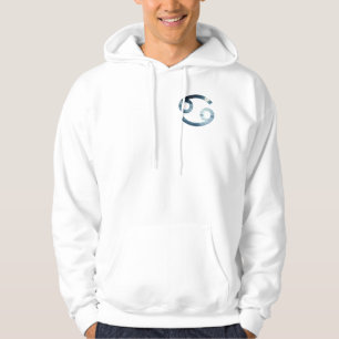 Veste À Capuche Cancer de rêve Calme - Argent & Blanc Art océaniqu
