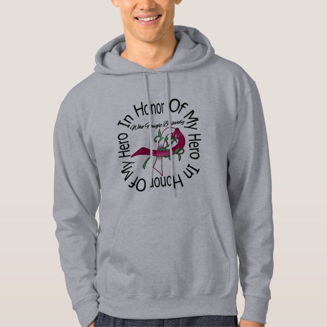 Veste À Capuche Cancer principal de cou en l'honneur de mon héros (Devant)