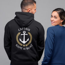 Capitaine Ancre Votre nom de bateau Gold Laurel Bl