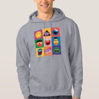 Veste À Capuche Caractères de rue Sésame | Grille de blocs colorés