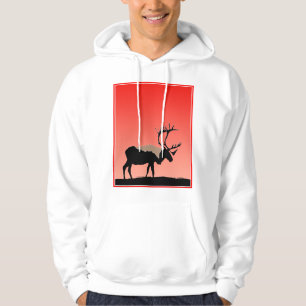 Veste À Capuche Caribou au coucher du soleil - Art original de la