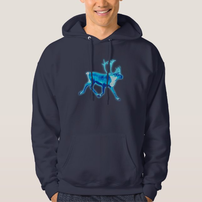 Veste À Capuche Caribou bleu (rennes) (Devant)