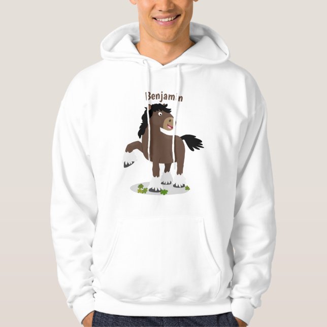 Veste À Capuche Caricature de cheval de trait de Cute Clydesdale (Devant)