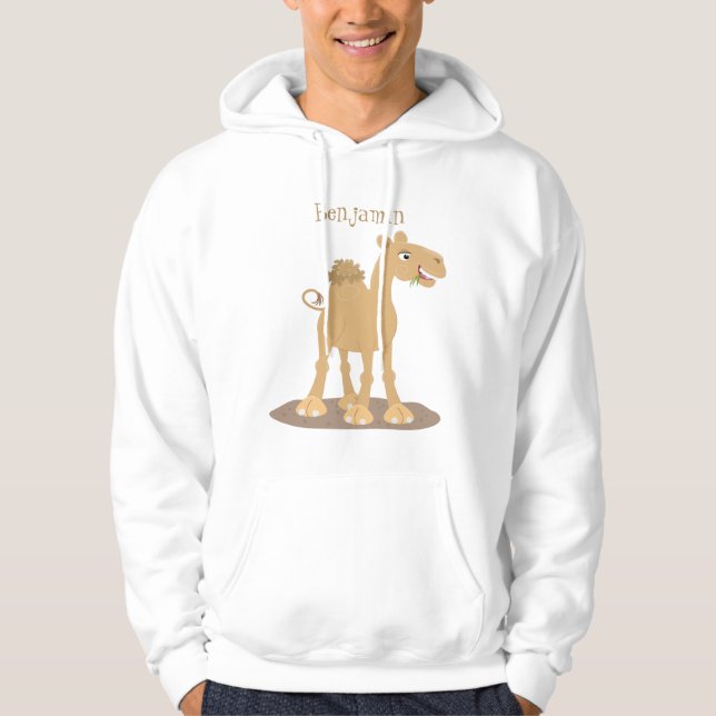 Veste À Capuche Caricature de dromadaire joyeux et souriant (Devant)
