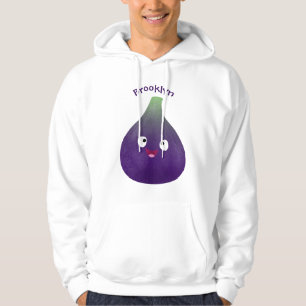 Veste À Capuche Caricature de fruits mauve joyeux aux figues