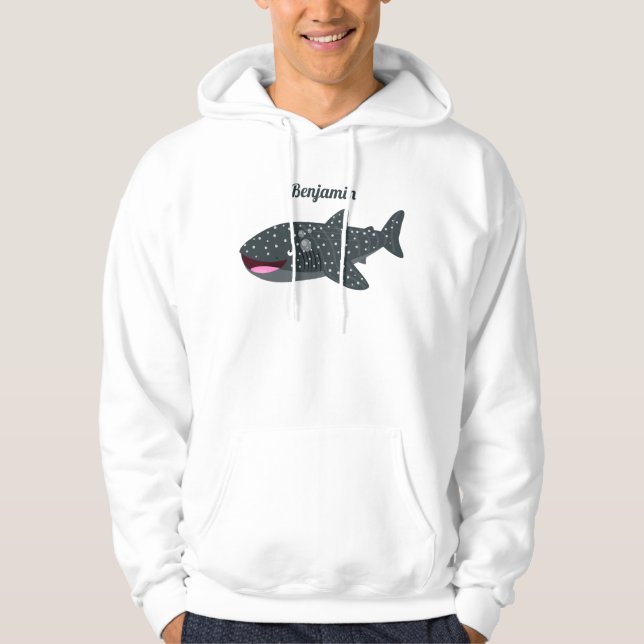 Veste À Capuche Caricature joli requin baleine joyeux (Devant)