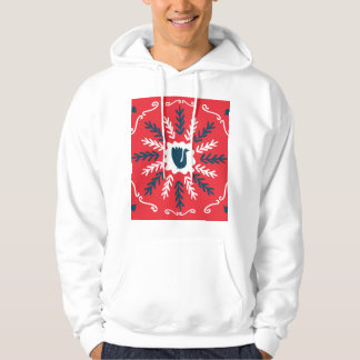 Veste À Capuche Carrelage de Noël Folk Doodle Art