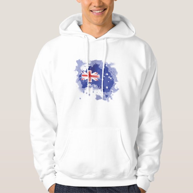 Veste À Capuche Carte d'aquarelle de l'Australie (Devant)