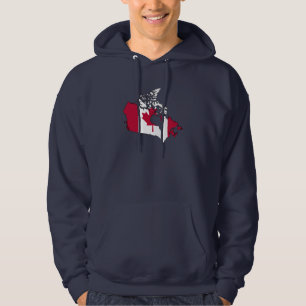 Veste À Capuche Carte de drapeau du Canada