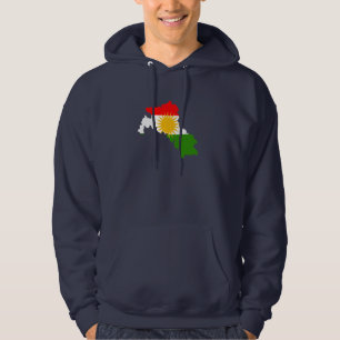 Veste À Capuche Carte de drapeau du Kurdistan