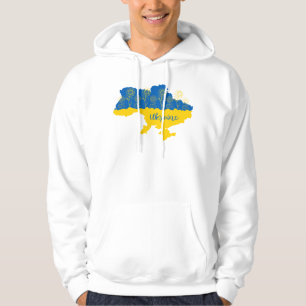 Veste À Capuche Carte de l'Ukraine avec tournesol et drapeau ukrai