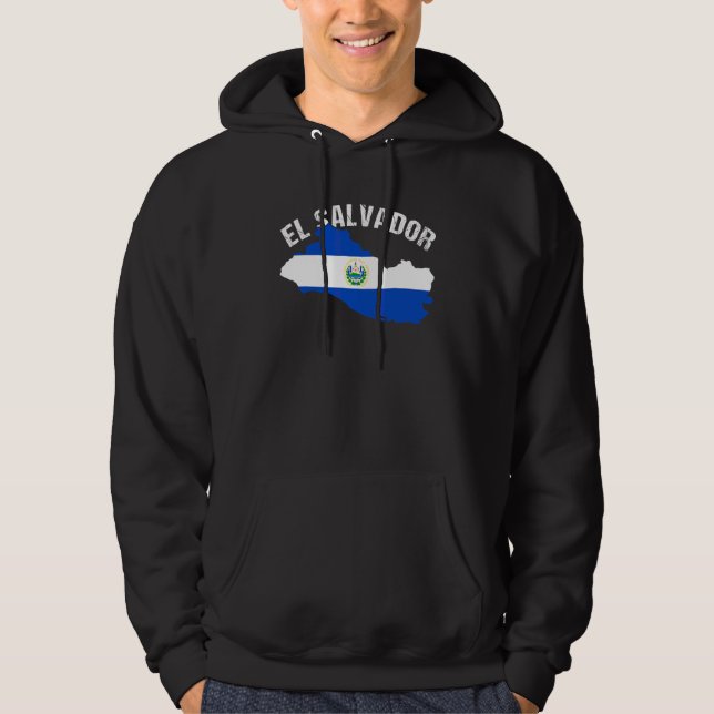 Veste À Capuche Carte d'El Salvador en détresse Salvadorien Salvad (Devant)