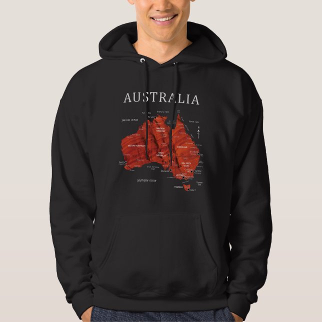 VESTE À CAPUCHE CARTE DÉTAILLÉE AUSTRALIE (Devant)