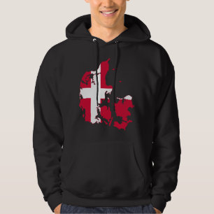 Veste À Capuche Carte DK de drapeau du Danemark