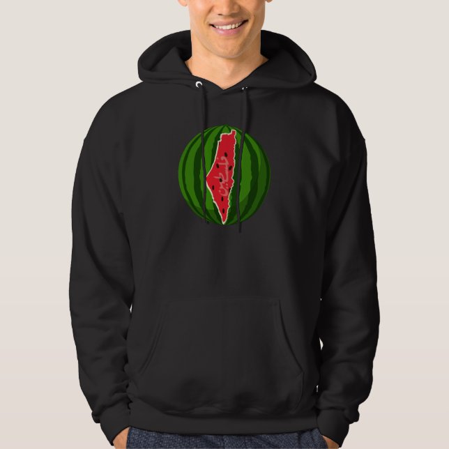 Veste À Capuche Carte du drapeau de la pastèque palestinienne. Lib (Devant)