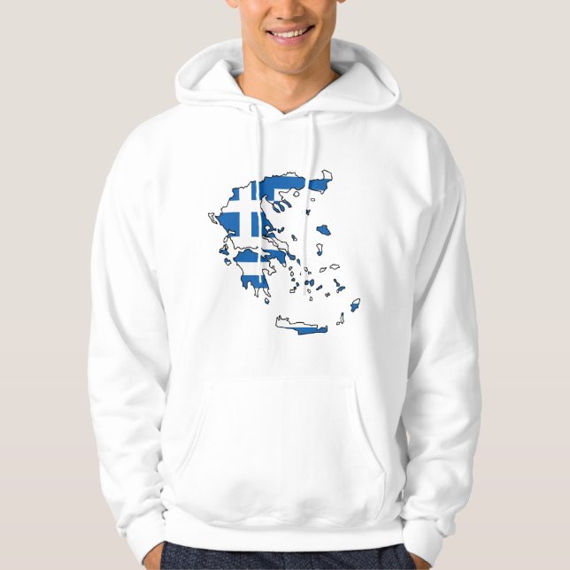 Veste À Capuche Carte GR de drapeau de la Grèce (Devant)