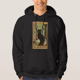Veste À Capuche Carte Tarot de haute prêtresse Chat Noir Mystique
