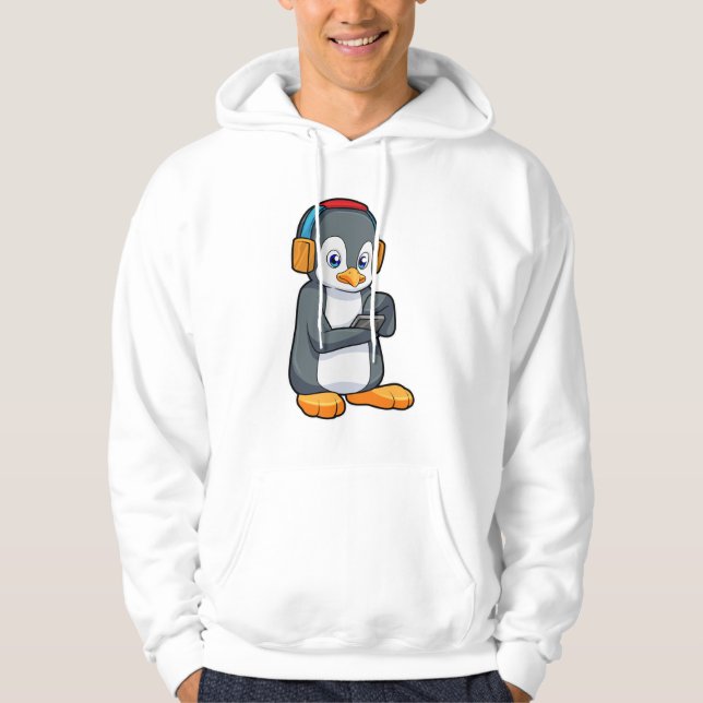 Veste À Capuche Casque de musique Penguin (Devant)