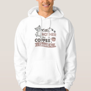 Veste À Capuche Cat Mère Café Lover Cute Cats Coupe De Café
