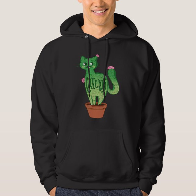 Veste À Capuche Catcus Cat Cactus Succulent Plants Kitty Lovers Fu (Devant)