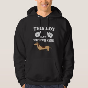 Veste À Capuche Ce Garçon Joue Avec Wieners Dachshund
